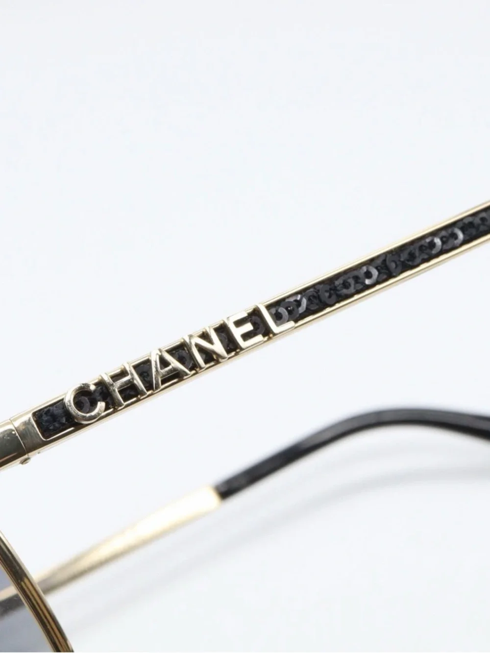 CHANEL 4269 Gold Frame Sunglasses with Gradient Gray Lenses